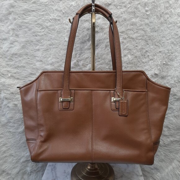 Coach F25205 Brown Tan Taylor Leather Alexis Caryall Tote - Picture 2 of 16